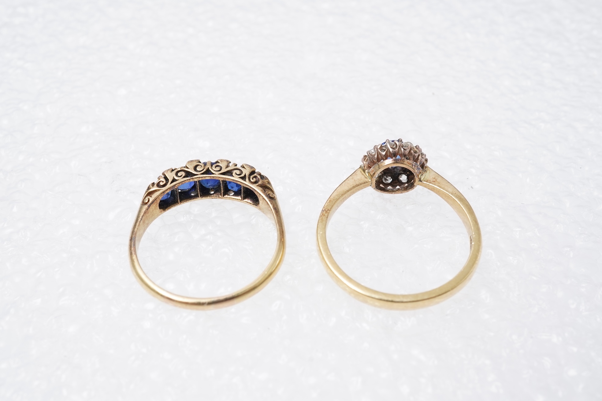 Two sapphire and diamond rings, early 20th century